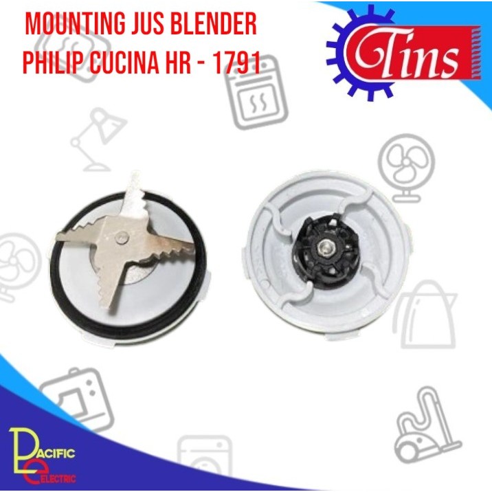 Mounting Blender Philips HR 1791 Cucina - Pisau Gelas Jus Blender
