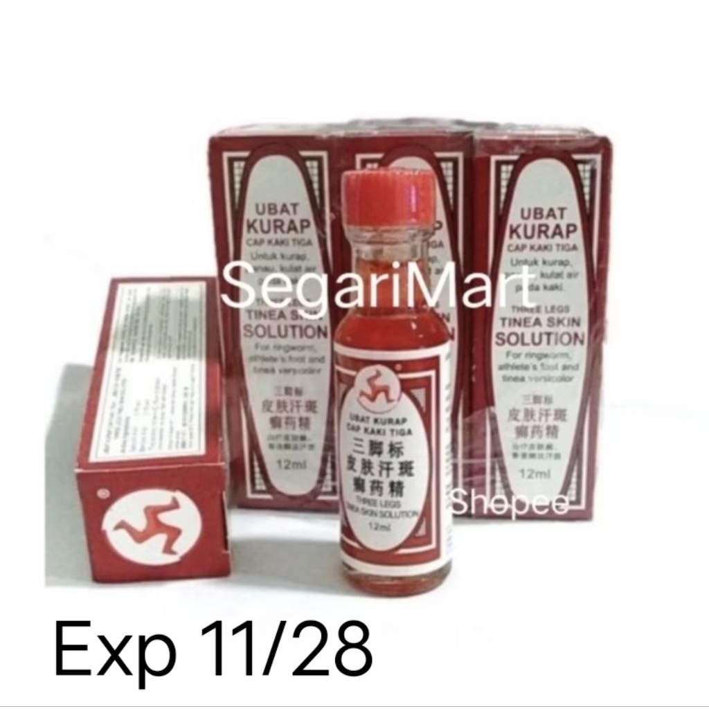 Obat Kurap Cap Kaki Tiga untuk Kurap Panu Kulit Air pada Kaki Cair Import