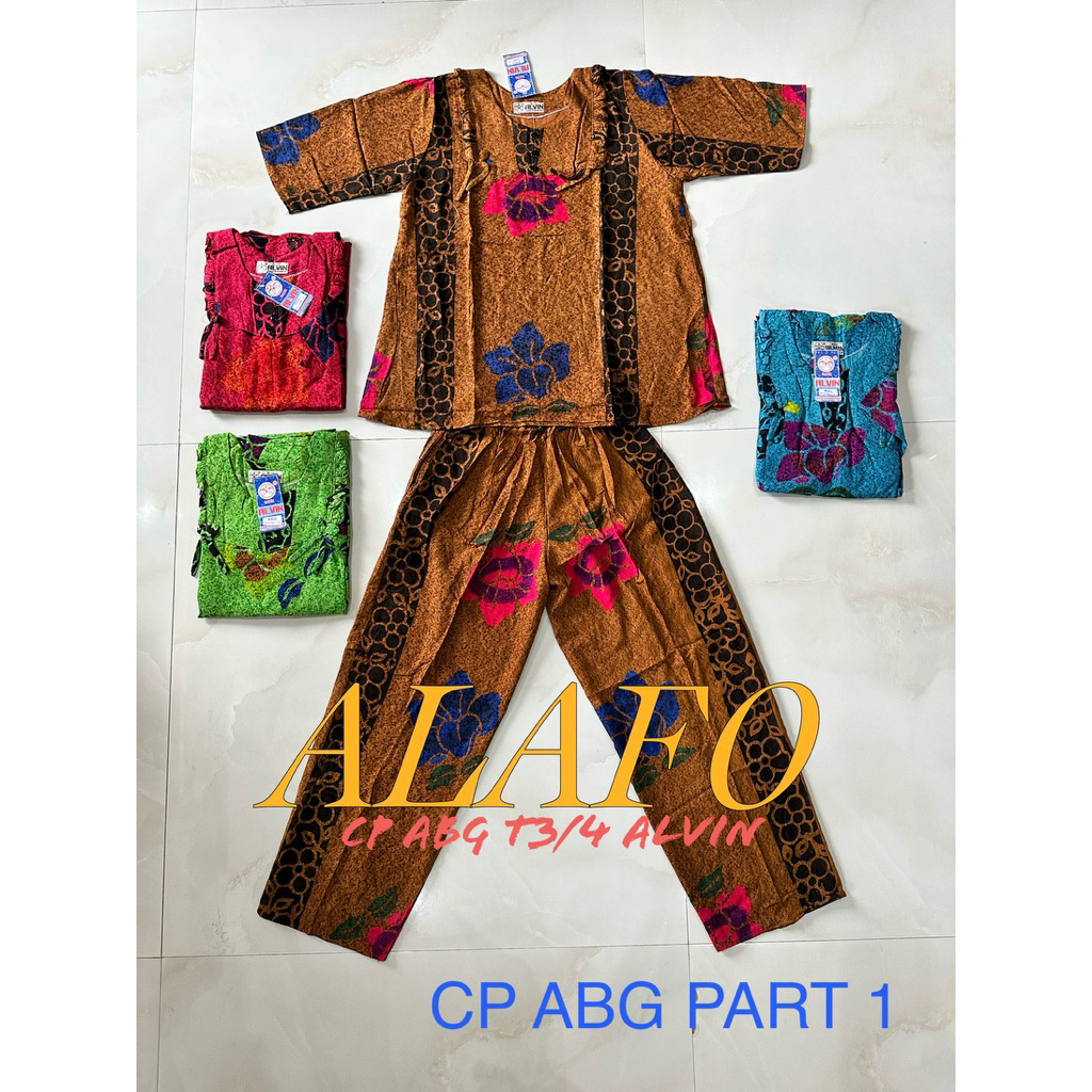 BAJU TIDUR NYAMAN CP ABG T3/4 BATIK ALVIN CITAK PART 1