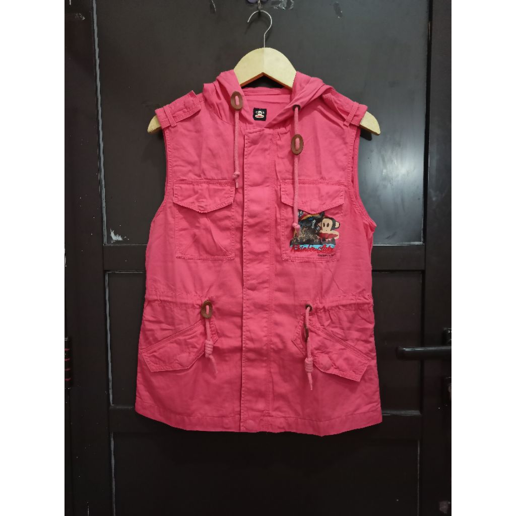 Vest wanita model tactikal warna pink bahan kanvas merek whole hauss size S