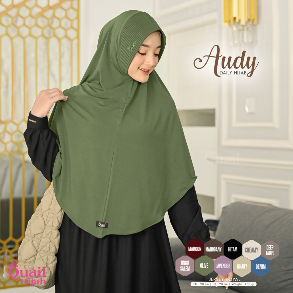Quail Hijab - AUDY BERGO HIJAB INSTAN ORI QUAIL JERSEY PREMIUM
