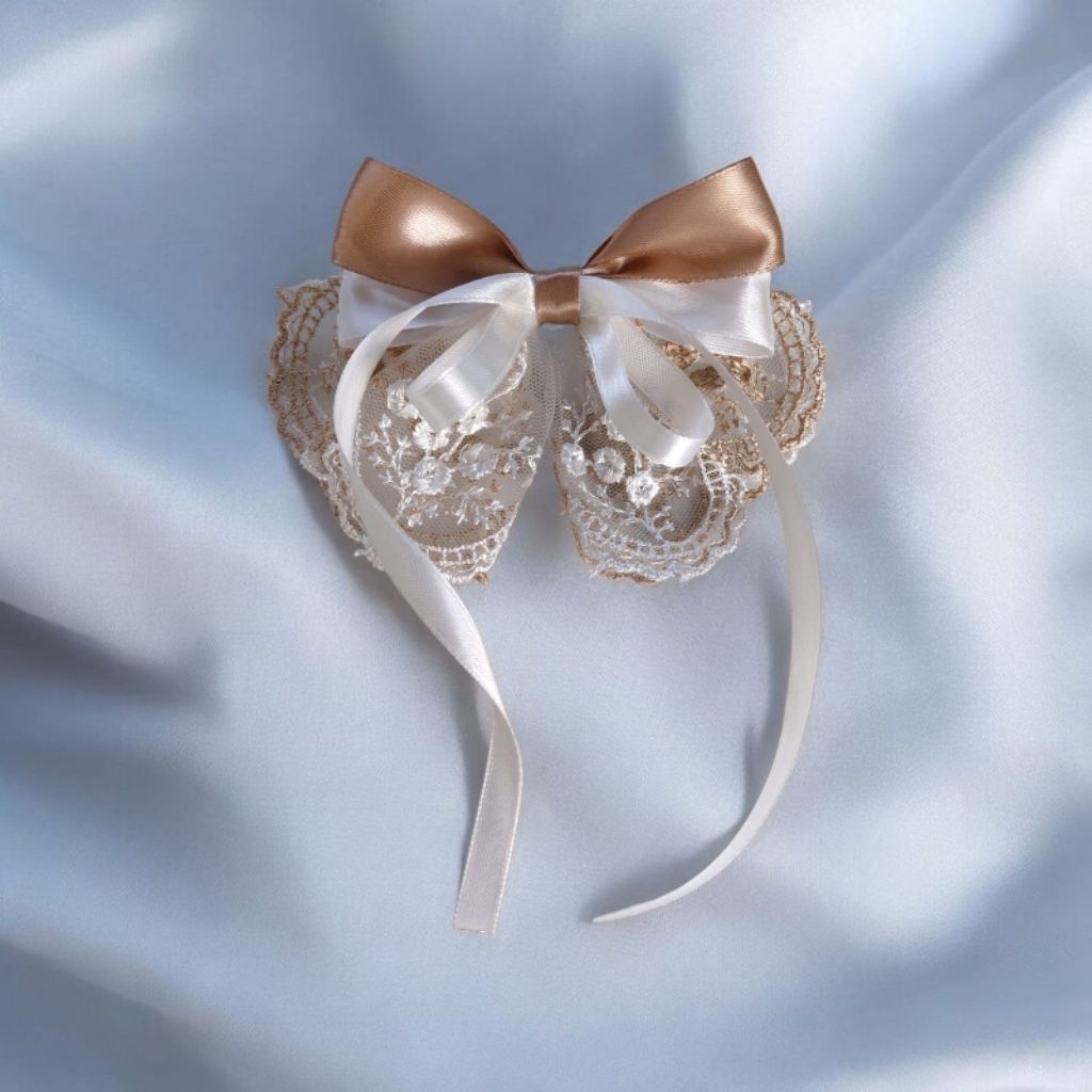 Hair Clip Jepit Rambut Korea Pita Satin&renda Mewah, Jepit Rambut Renda Besar