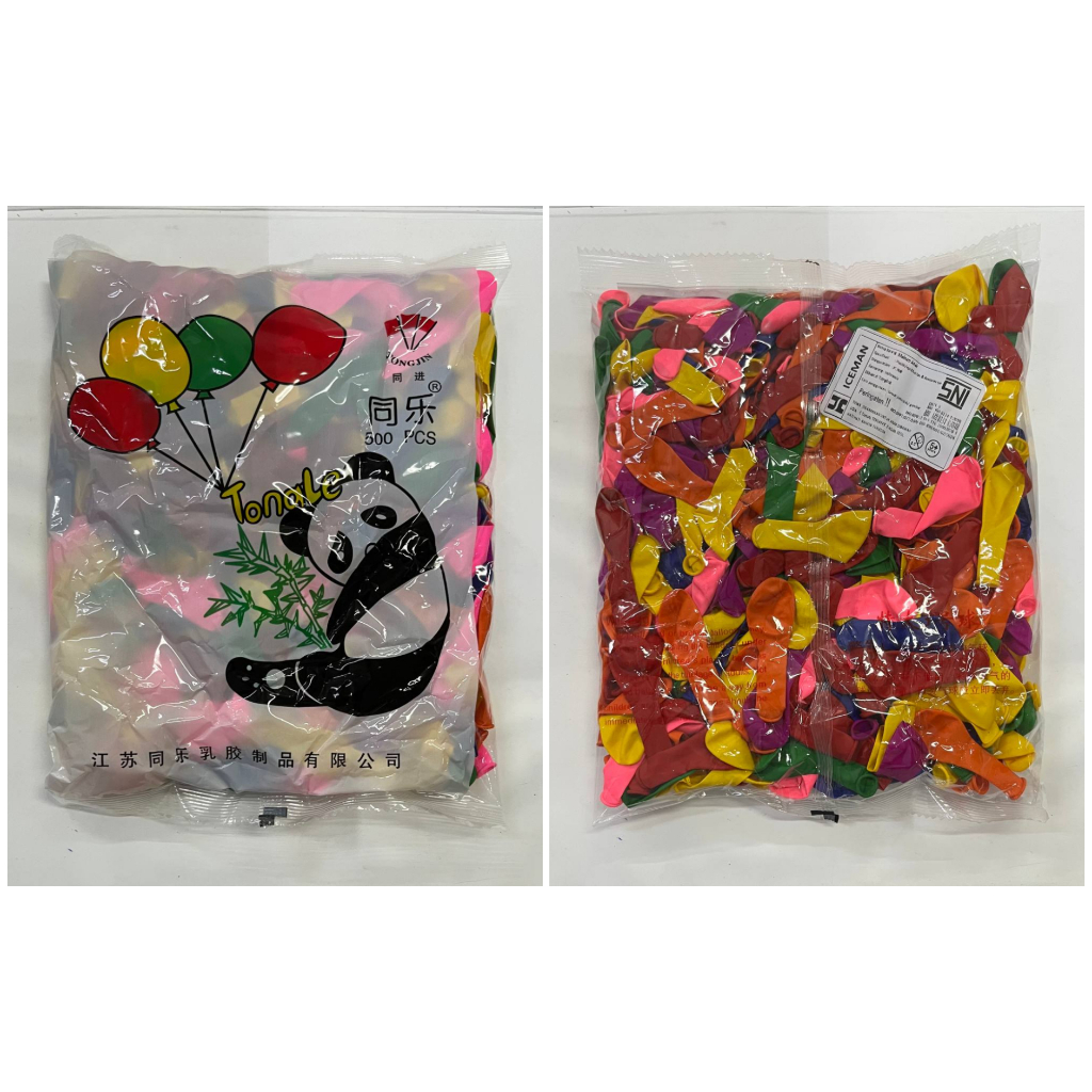 GROSIR ISI 500 PCS BALON LATEX UKURAN KECIL/BALON JARI/BALON AIR/BALON MINI MERK TONGLE *DCO PANDA N
