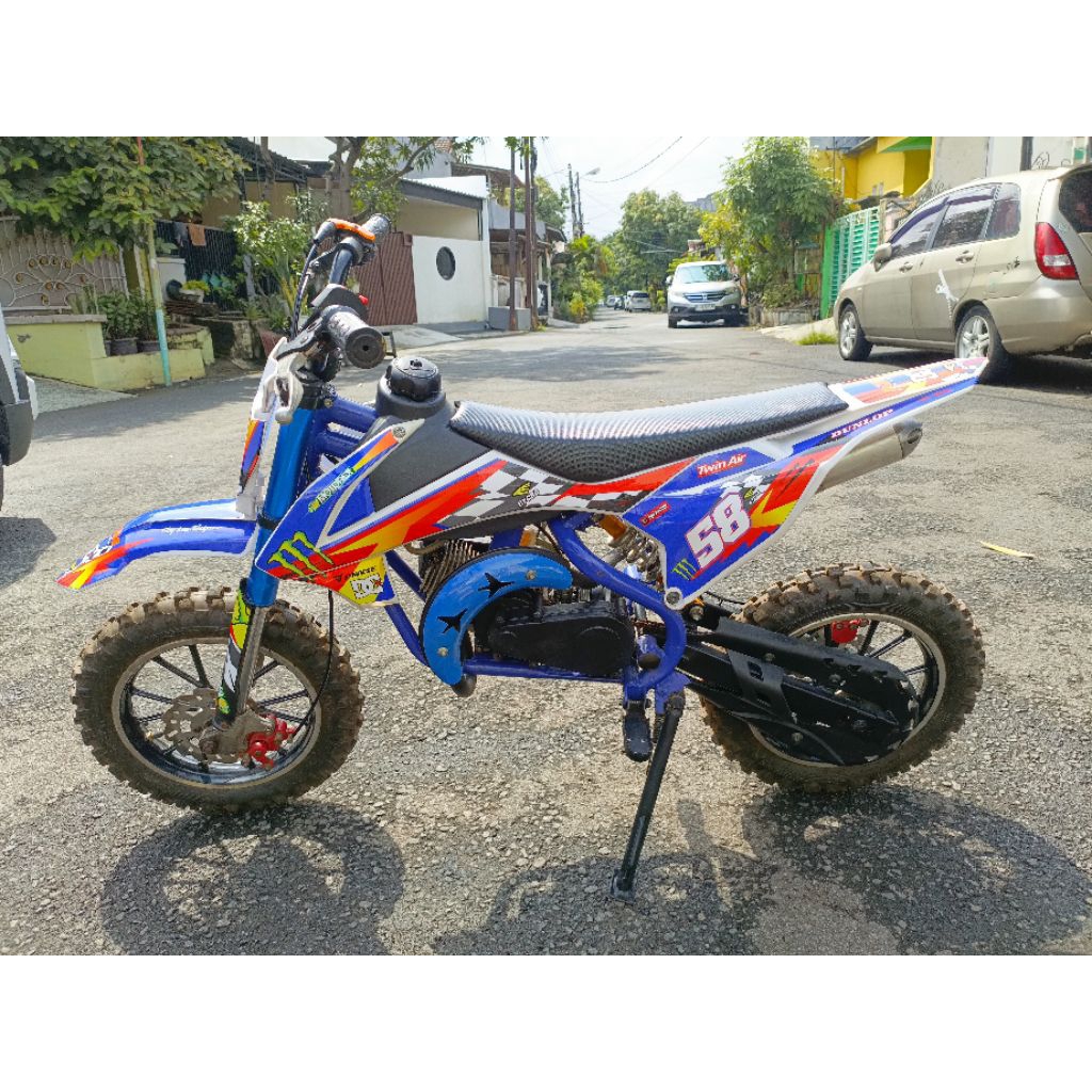 Motor Mini Trail Mini 2 tak 50 cc Lenka MC 58 Biru