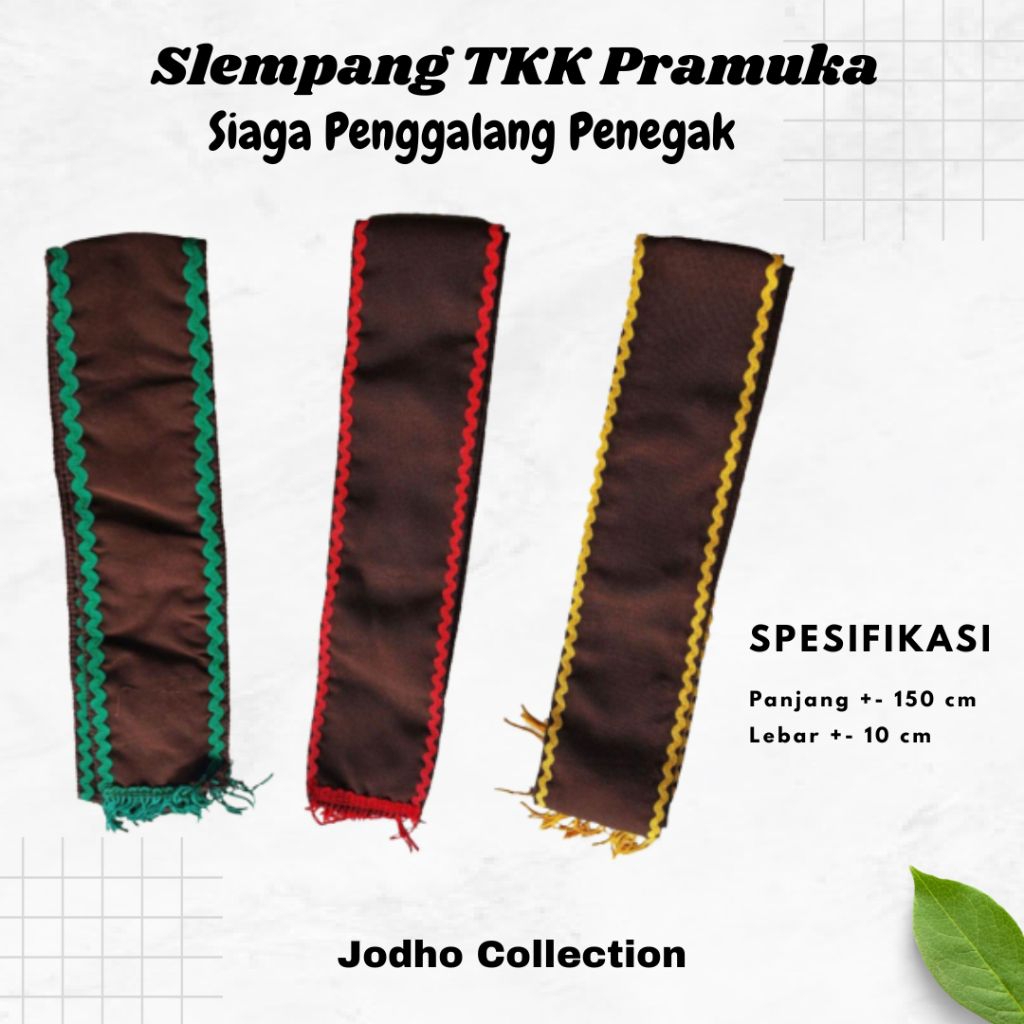 Selempang TKK Tetampan Pramuka Siaga Penggalang Penegak Hijau Kuning