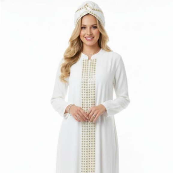 Eprise Awara Gamis - KP132C Putih | Gaun Maxi Wanita Muslim | Dress Gamis | Dress Lebaran