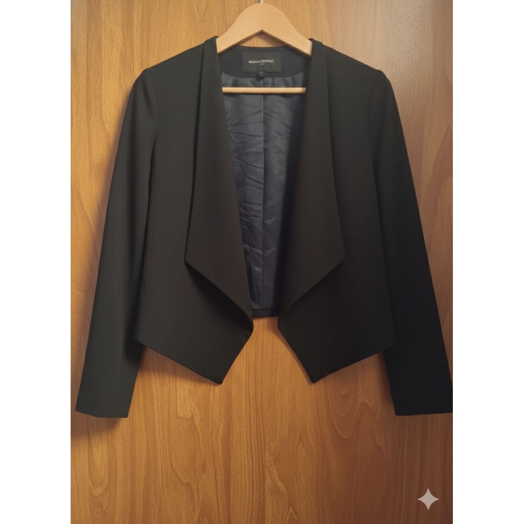 BLAZER HITAM FULL FURING BANANA REPUBLIC