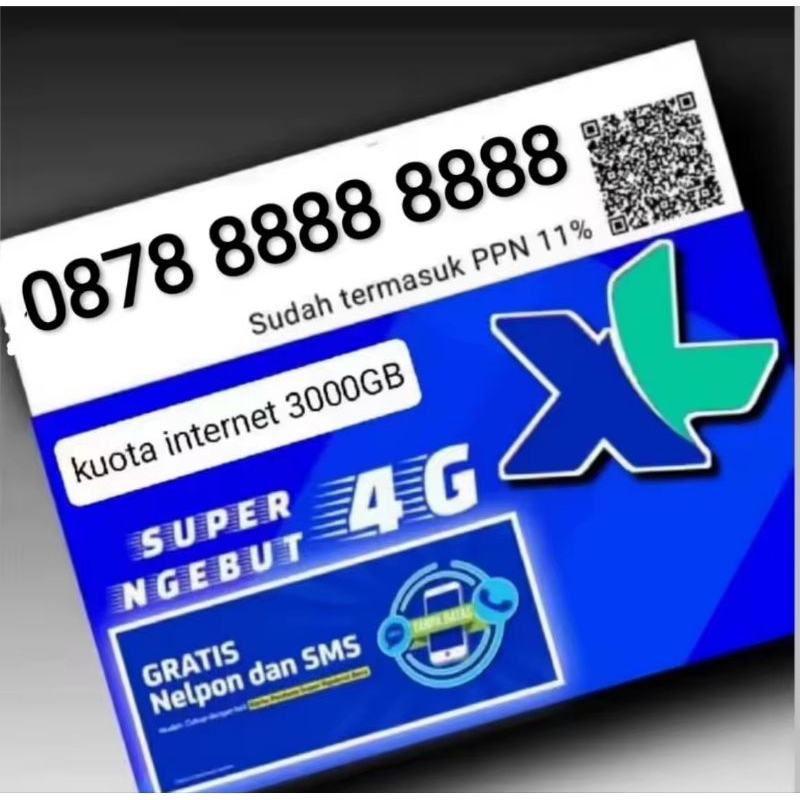 Ready kartu perdana XL Seri Cantik 12digit Bonus Kuota 3000GB