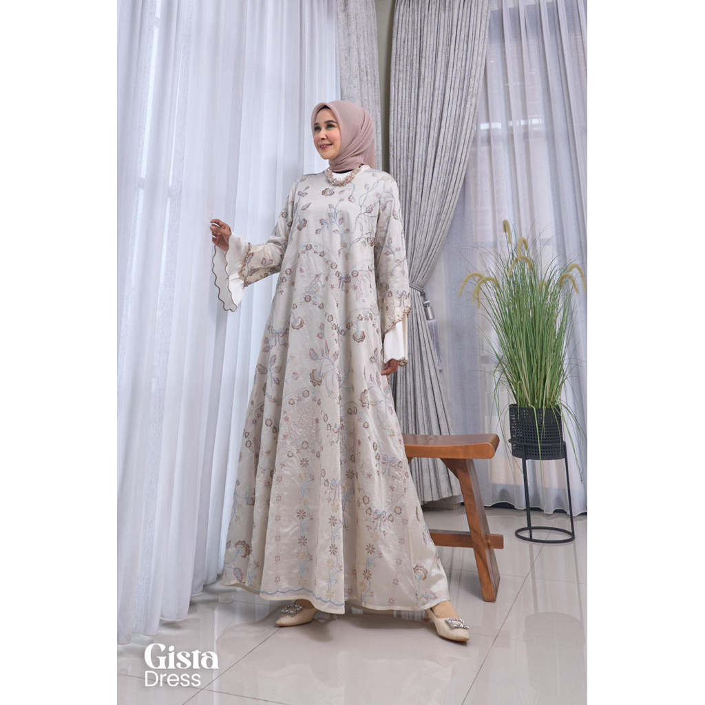 Gista  Dress Gamis  Standar jumbo Terbaru by Marevi Ori
