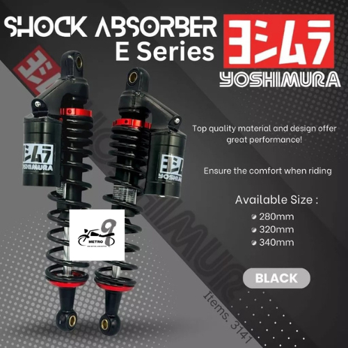Tabung Shock Belakang YOSHIMURA E Series Motor Bebek Ukuran 280 320 340mm