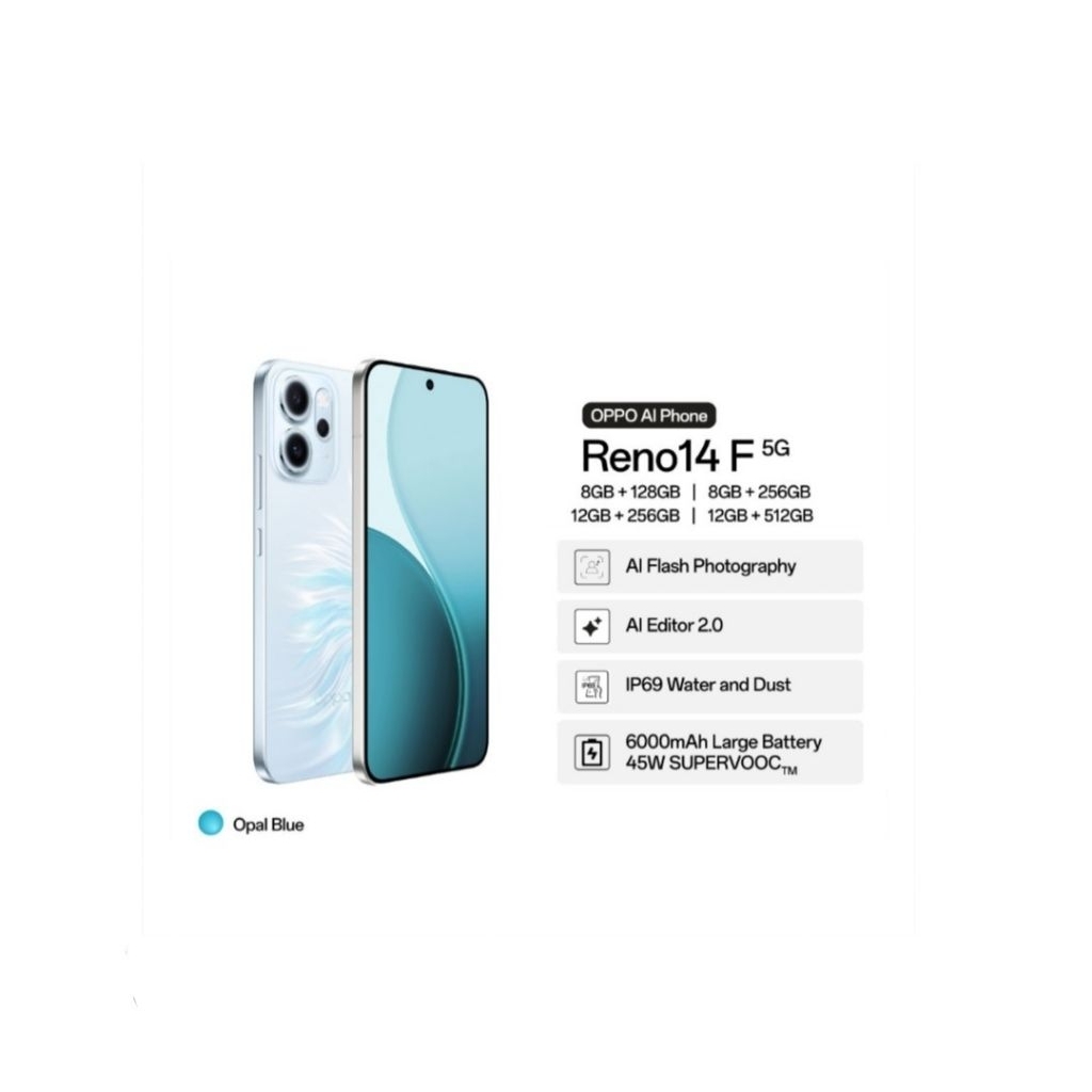 HP OPPO RENO 14F 5G 8/256 GB - OPPO RENO 14 F 5G RAM 8GB ROM 256GB GARANSI RESMI
