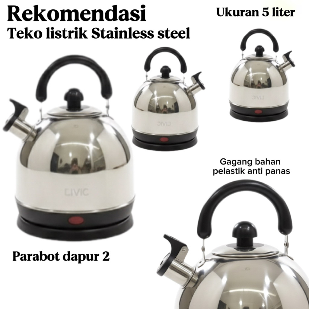 TEKO LISTRIK WHISTLING LITTLE UTU 5 LITER STAINLESS STEEL