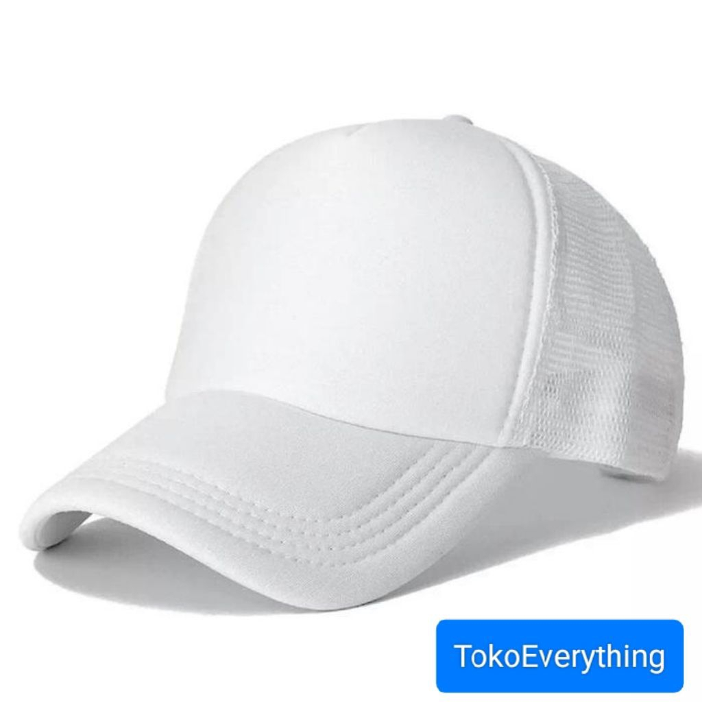 TOPI putih hitam polos