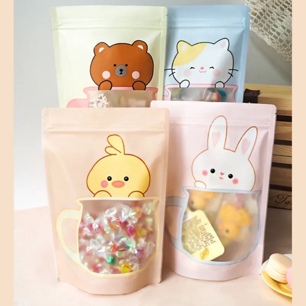 25pcs Plastik Klip Kemasan Cookies Snack Ziplock Bag