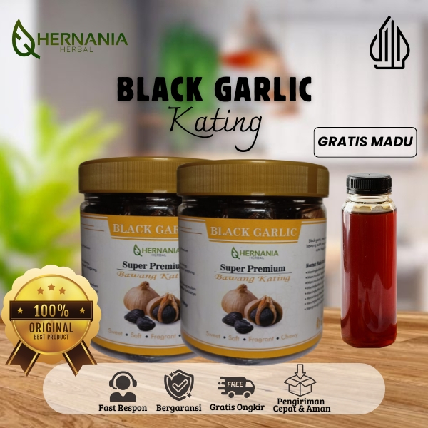 COD Bawang Hitam Kating Super Premium Gratis Madu Asli Herbal Antioksidan Original 500gr