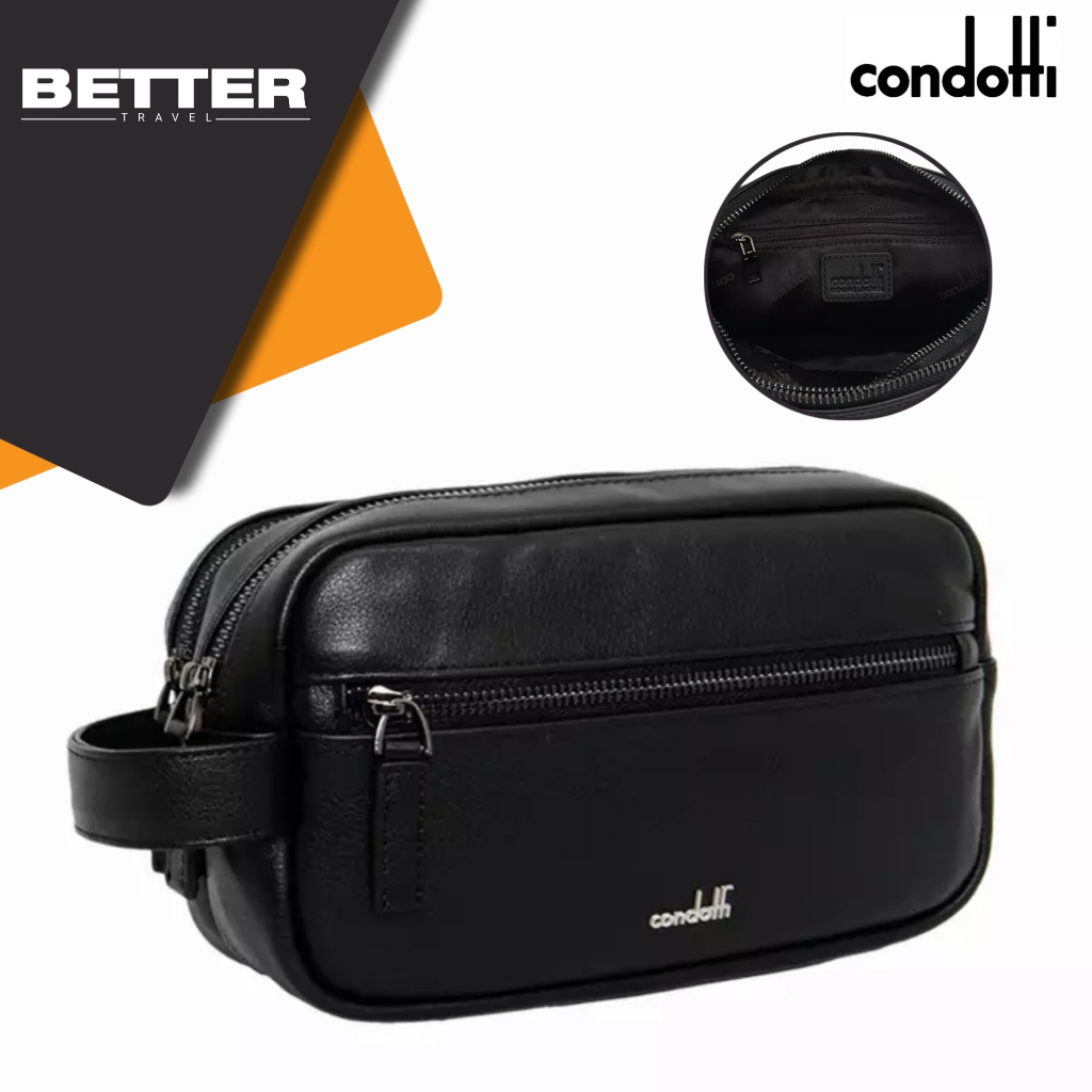 Clutch pouch leather CONDOTTI tas hand bag pria kasual formal daily