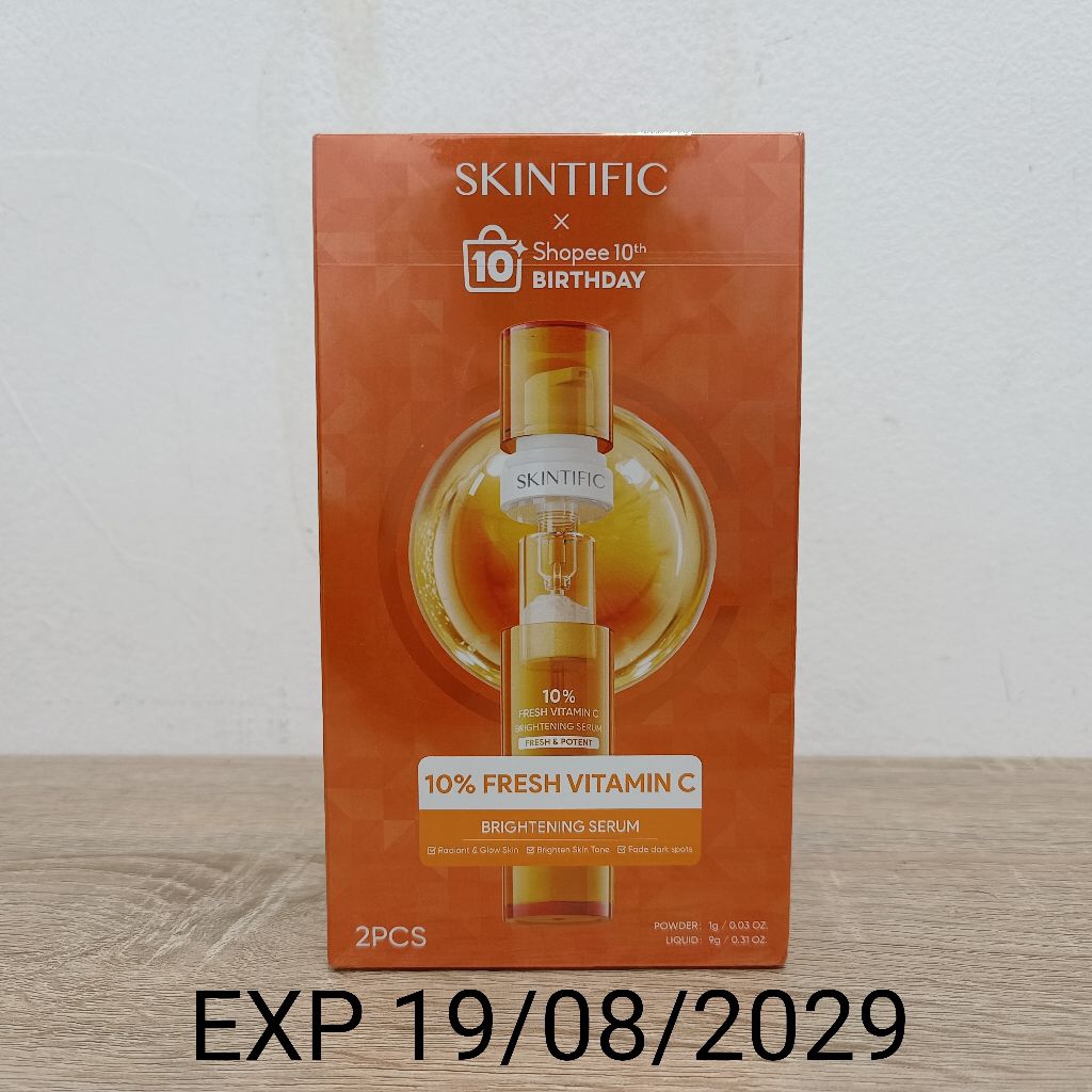 EXP 08/29 Special Edition Shopee 10th Birthday SKINTIFIC 10% Pure Vitamin C Brightening Fresh Serum 