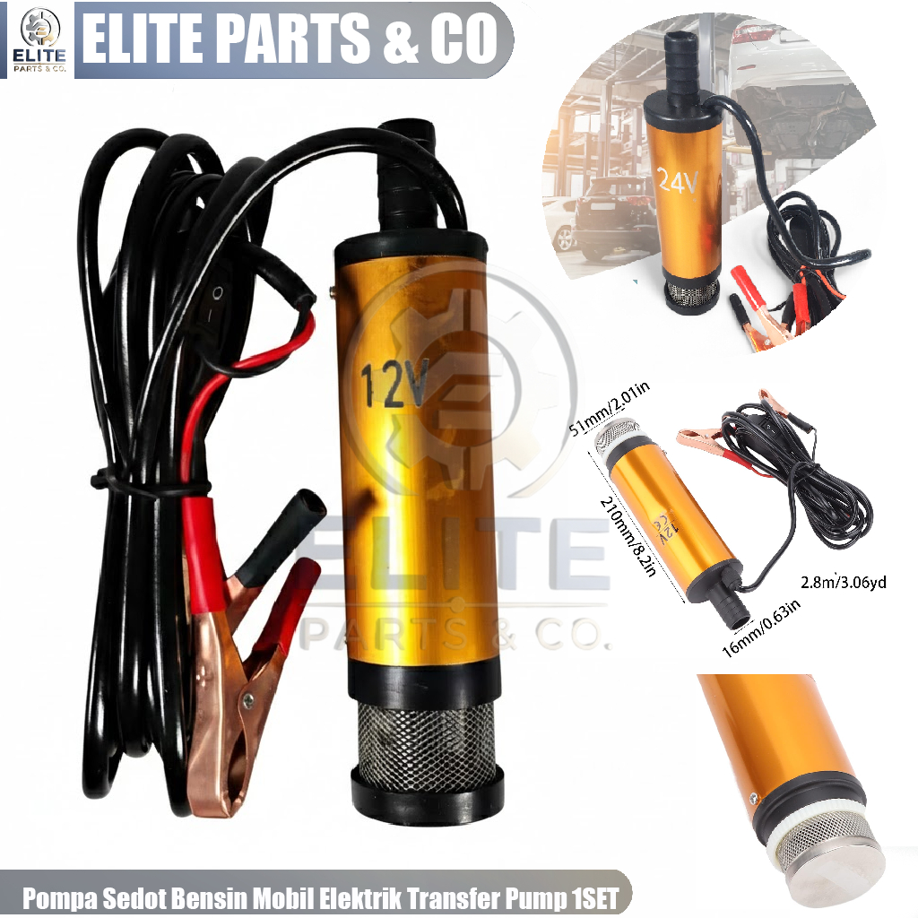 ZHUHAI Pompa Sedot Bensin Mobil Elektrik Transfer Pump 38mm DC 24V/12V Pompa Celup 12V, Submersible 