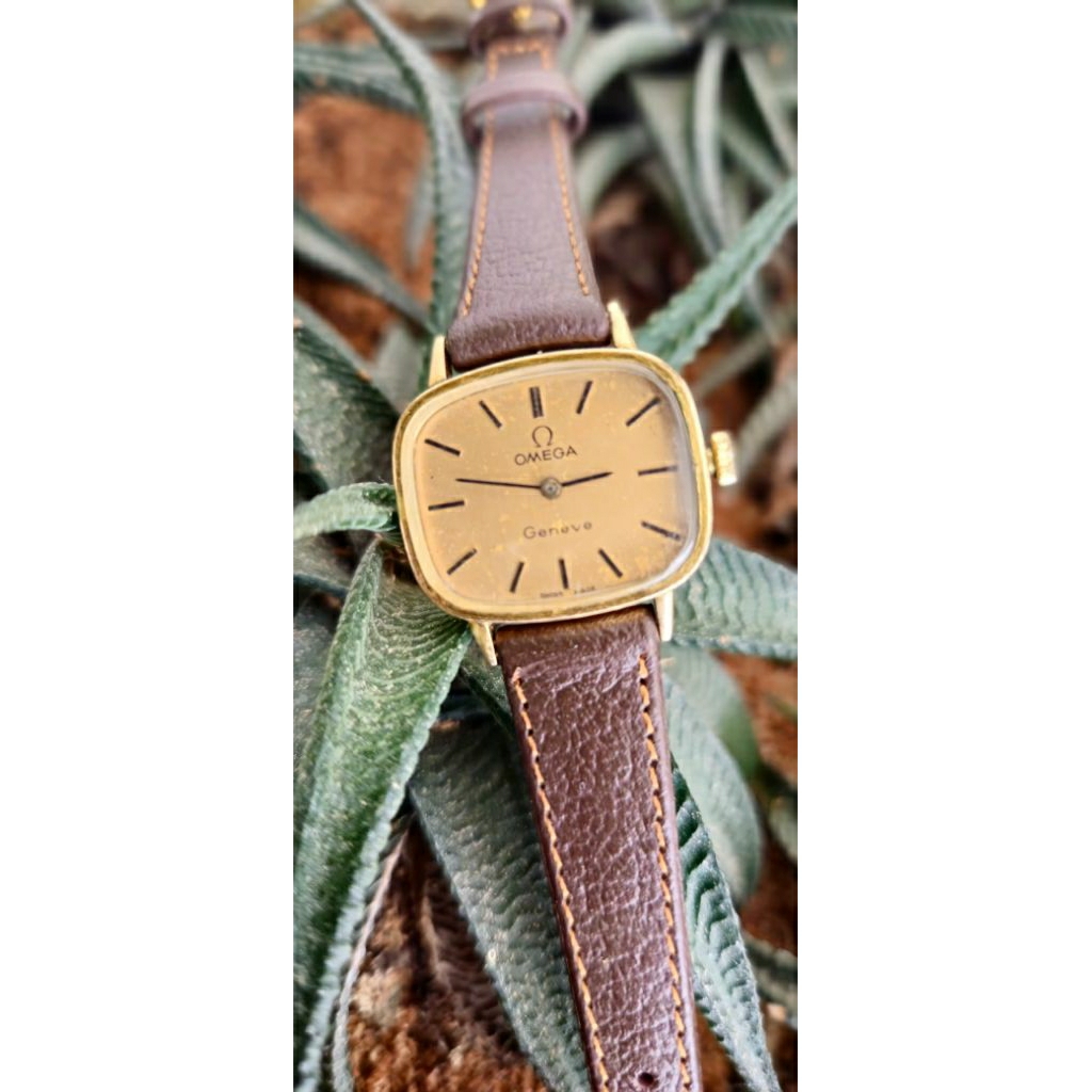 Omega Geneve Gold Pated Manual Watch for Ladies