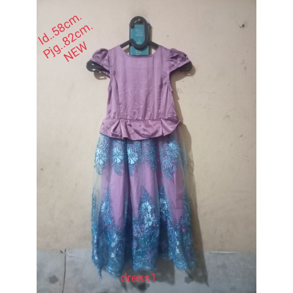 Dress anak/ Baju pesta anak lengan pendek (NEW)