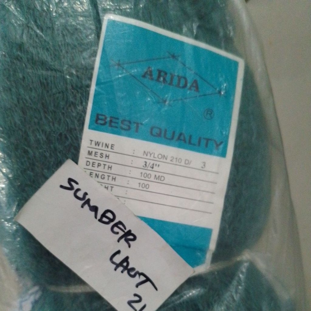 jaring ikan benang nilon Arida ¾ inch D3 100md/100yds TATE