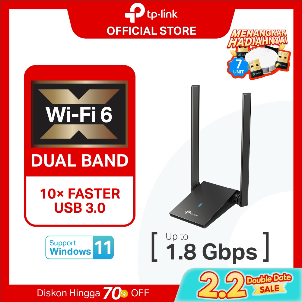 TP-Link Archer TX20U Plus | AX1800 High Gain WiFi 6 Adapter | USB 3.0 | Dual Band | Dongle WiFi