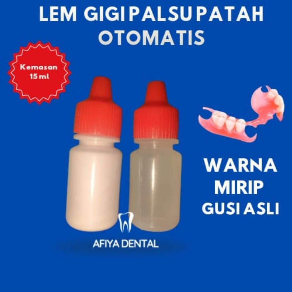 Lem Gusi Gigi Palsu SC 15ml (untuk membuat atw reparasi gusi gigi palsu retak dan patah)