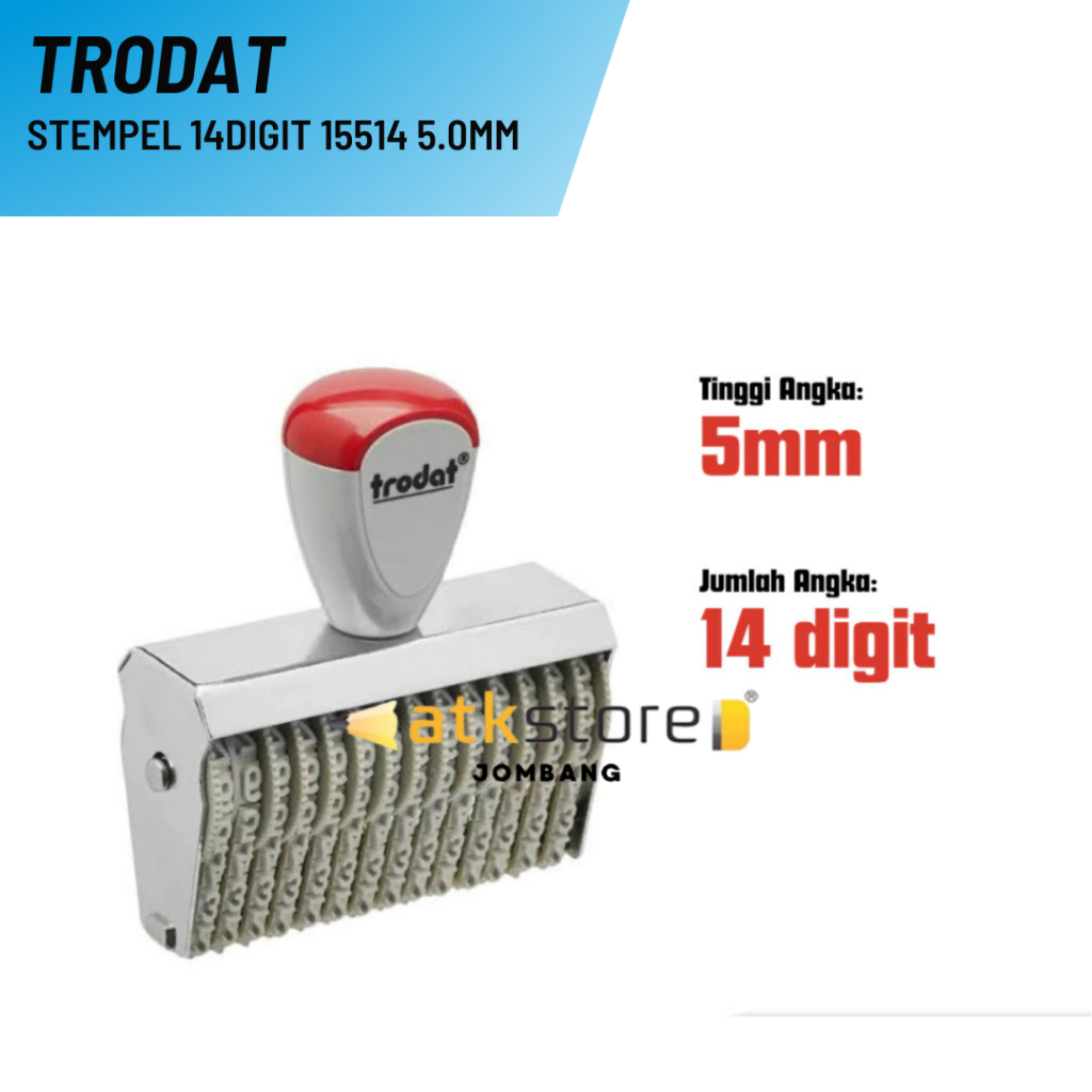 Stempel Trodat Angka 15514 Tinggi Angka 5mm 14 Digit