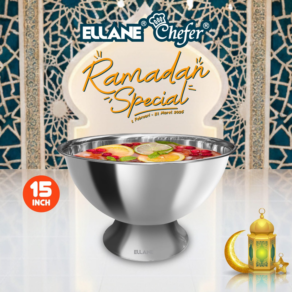 PUNCH BOWL STAINLESS STEEL / MANGKOK BESAR 15 INCH