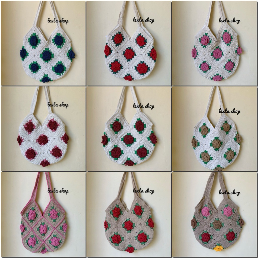 TAS RAJUT BALI | TAS SELEMPANG | TOTEBAG GRANNY |TAS CASUAL