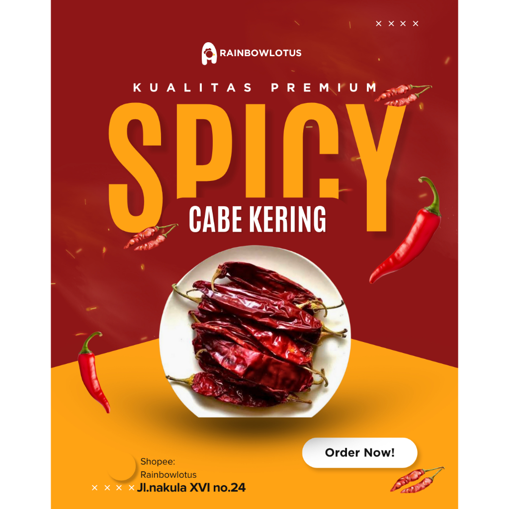 Lombok Besar Kering (1 Kg) / Lombok Ambulu / Lombok Habang / Dry Red Chili India / Cabe Kering India