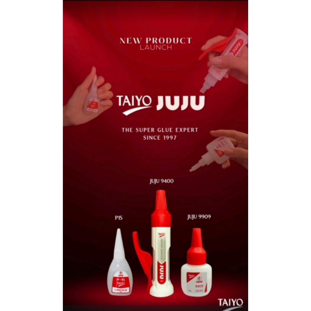 Lem Taiyo JuJu Lem Perekat Lem Tetes Serbaguna Instant Adhesive Kayu Sepatu Plastik Logan Kaca Besi 