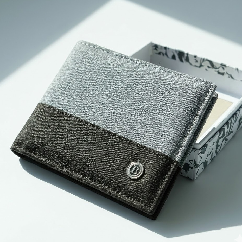 [BAG AND TRAVEL] Dompet Pria Kanvas Nilon Tebal 88C02 + BOX Dompet Pendek Lipat Kombinasi Multicard