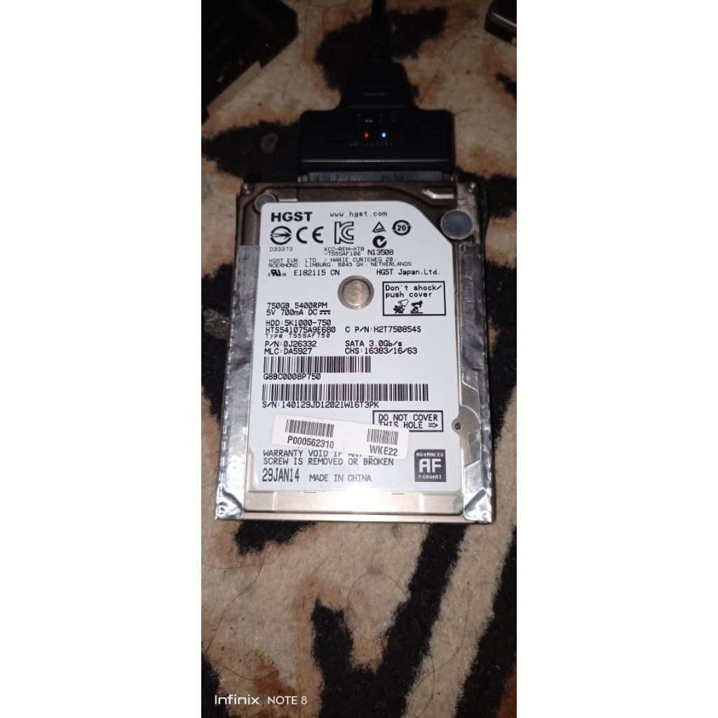 hardisk hdd laptop 750gb