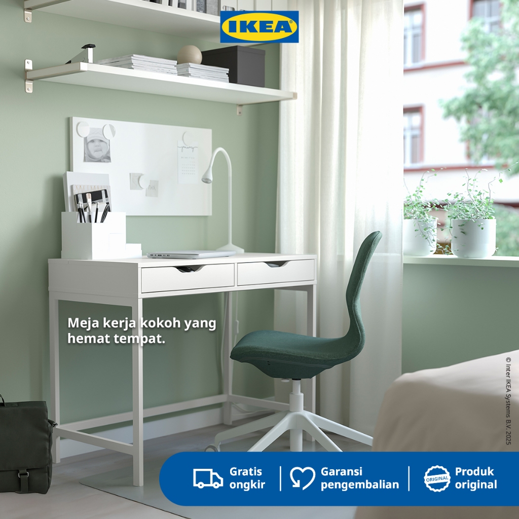 IKEA ALEX Meja Kerja Dengan Penyimpanan Serbaguna 100x48 cm