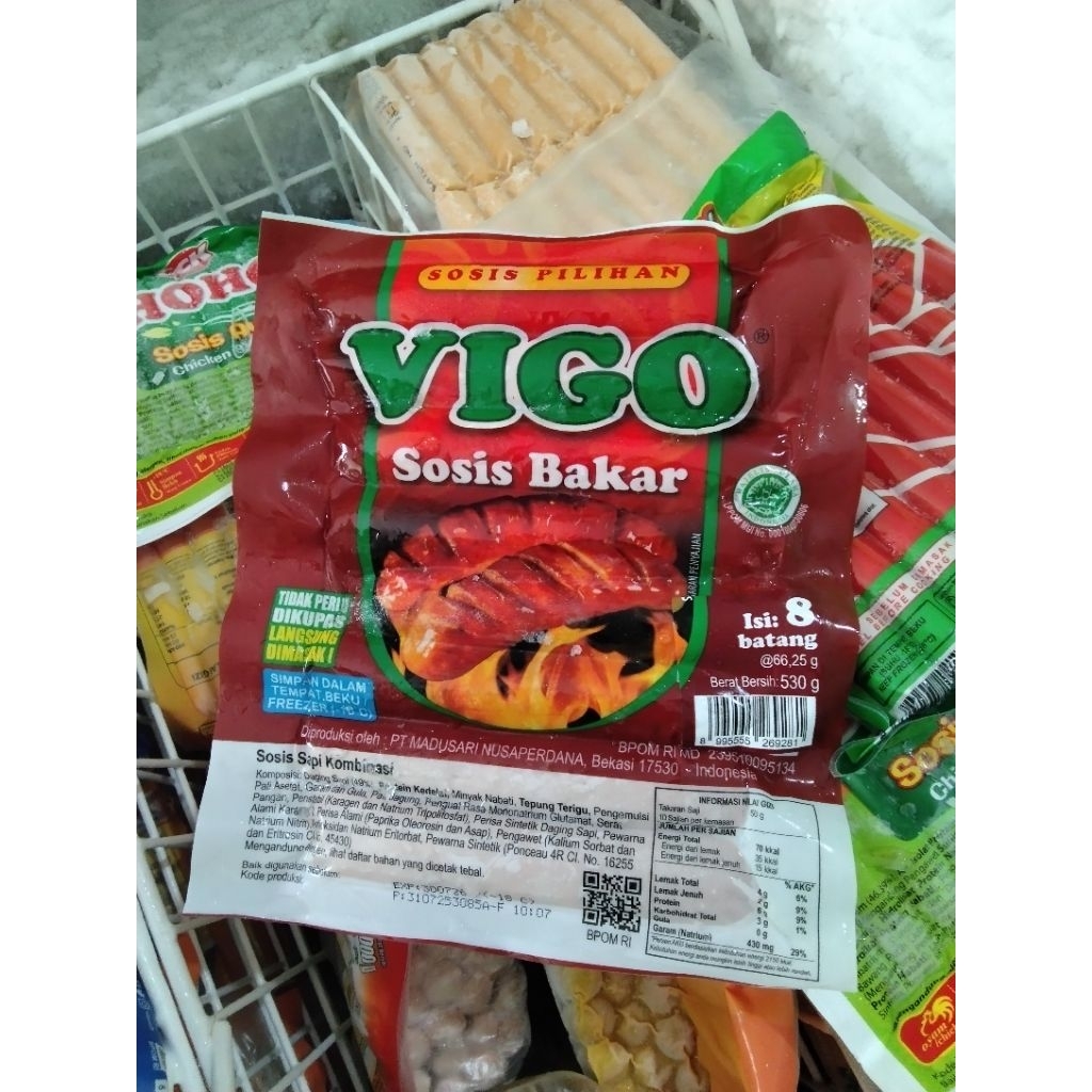 Sosis Sapi Bakar Vigo Isi 7 - Sapi Pilihan, Bahan Alami, Praktis