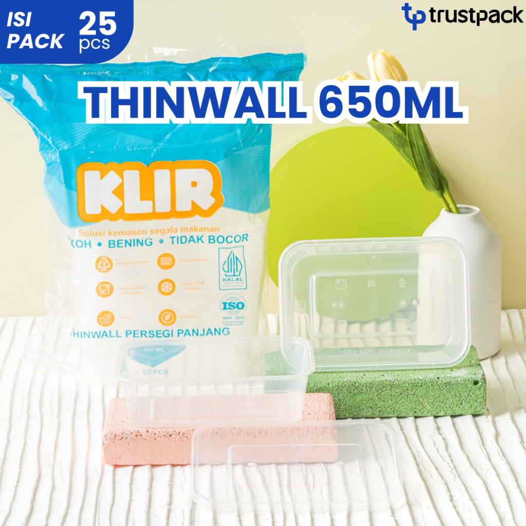 Kotak Makan Plastik 650ml – Box Nasi Thinwall DM Food Grade | Aman Microwave
