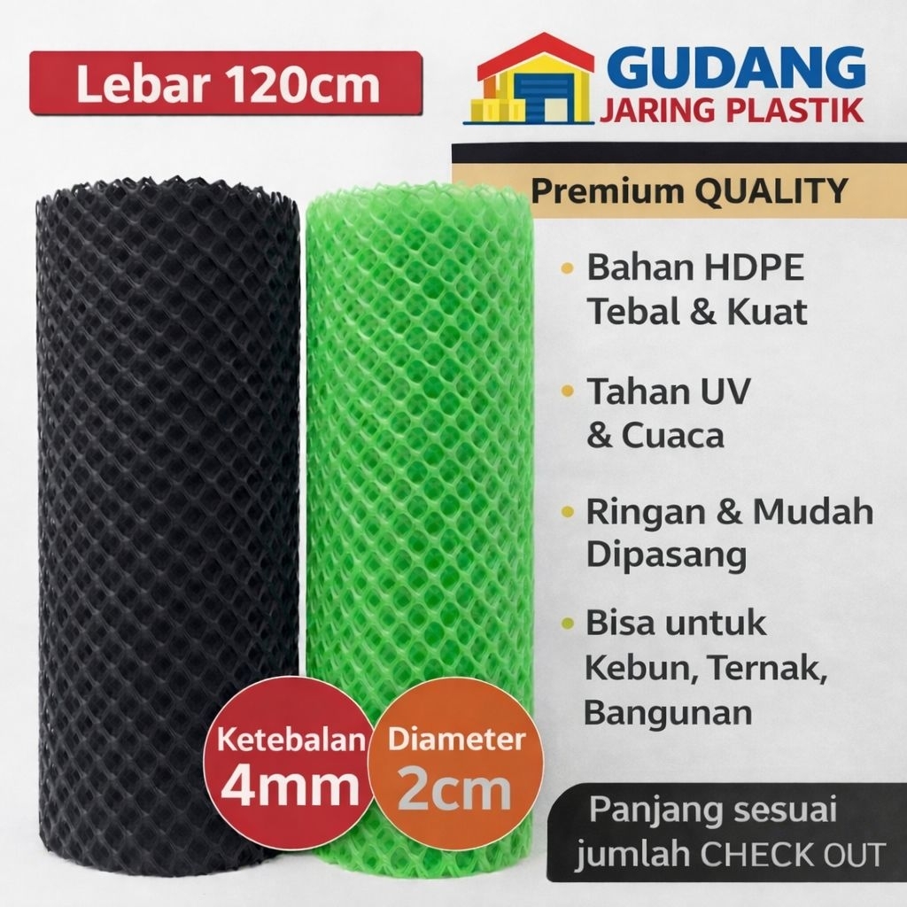 ram plastik hdpe, lebar 120, panjang 50cm, ketebalan 4mm, diameter 2cm