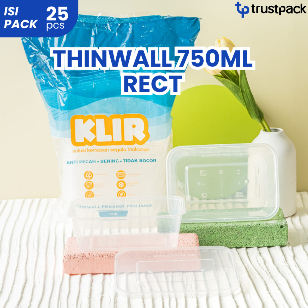 Kotak Makan Plastik 750ml – Box Nasi Thinwall DM Food Grade | Aman Microwave