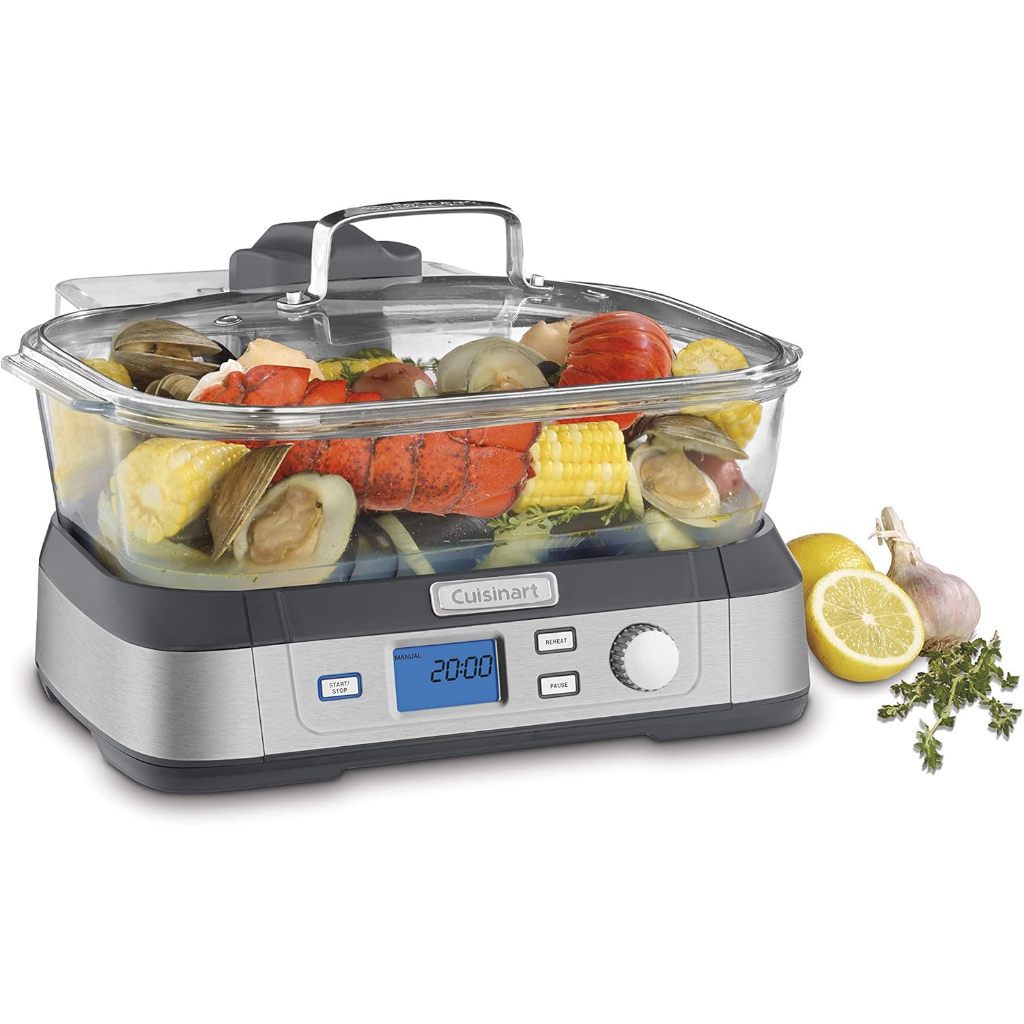 Cuisinart Cookfresh Digital Glass Food Steamer for Cooking, 5-Liter Vegetable Steamer with 5