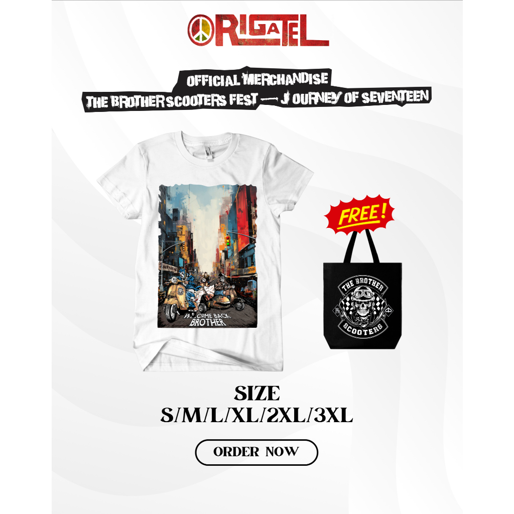 The Brother Scooter – Journey of Seventeen Putih (Official Event T-Shirt)