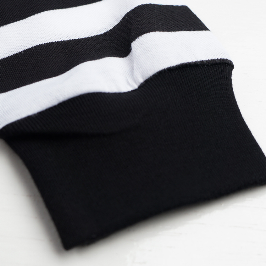 Troy Company Double Sleeve Longsleeve Black Stripe Corvus - Kaos Lengan Panjang Kaos Hitam Stripe DSD 3334