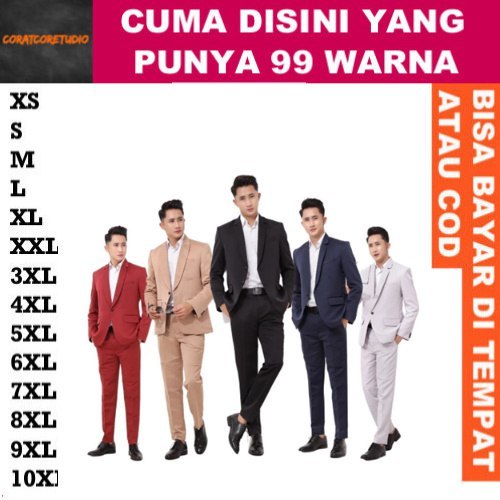 99 WARNA JAS PRIA UKURAN BESAR / JAS NIKAH UKURAN JUMBO JAS Blazer Celana Goldy Outfit Setelan Jas &