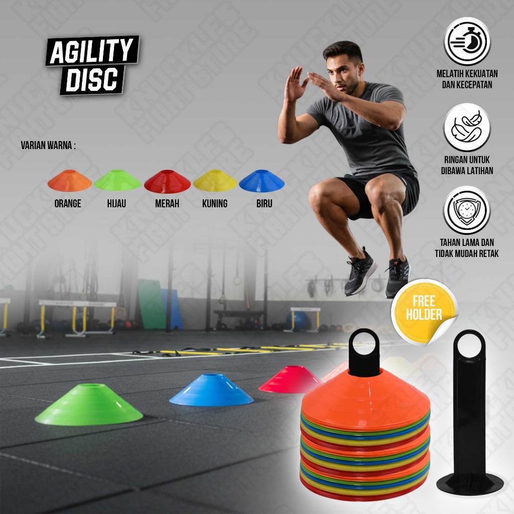 Cone Mangkok Olahraga 1 Set Cone Sepak Bola Agility Kon Mangkuk Futsal 02ACS01