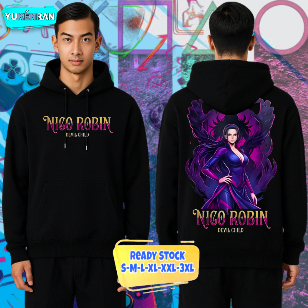 HOODIE JUMPER UNISEX ANIME NICO ROBIN DEVIL CHILD CASUAL COTTON FLEECE