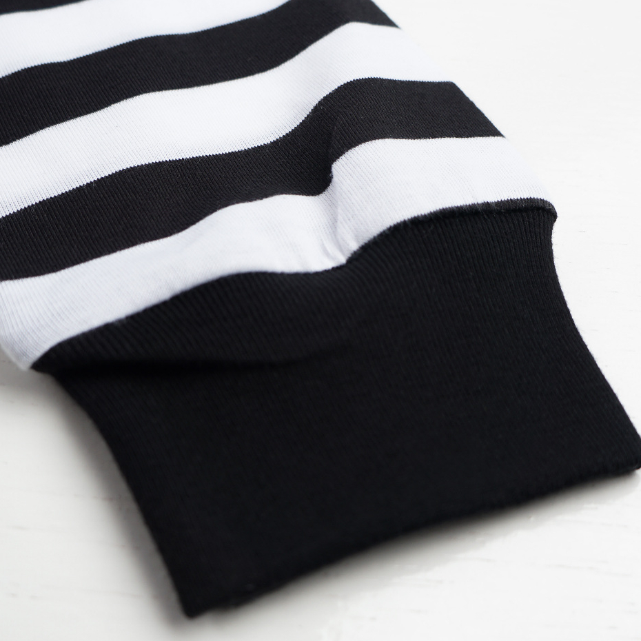 Troy Company Double Sleeve Longsleeve Black Stripe Leafall - Kaos Lengan Panjang Kaos Hitam Stripe DSD 3340