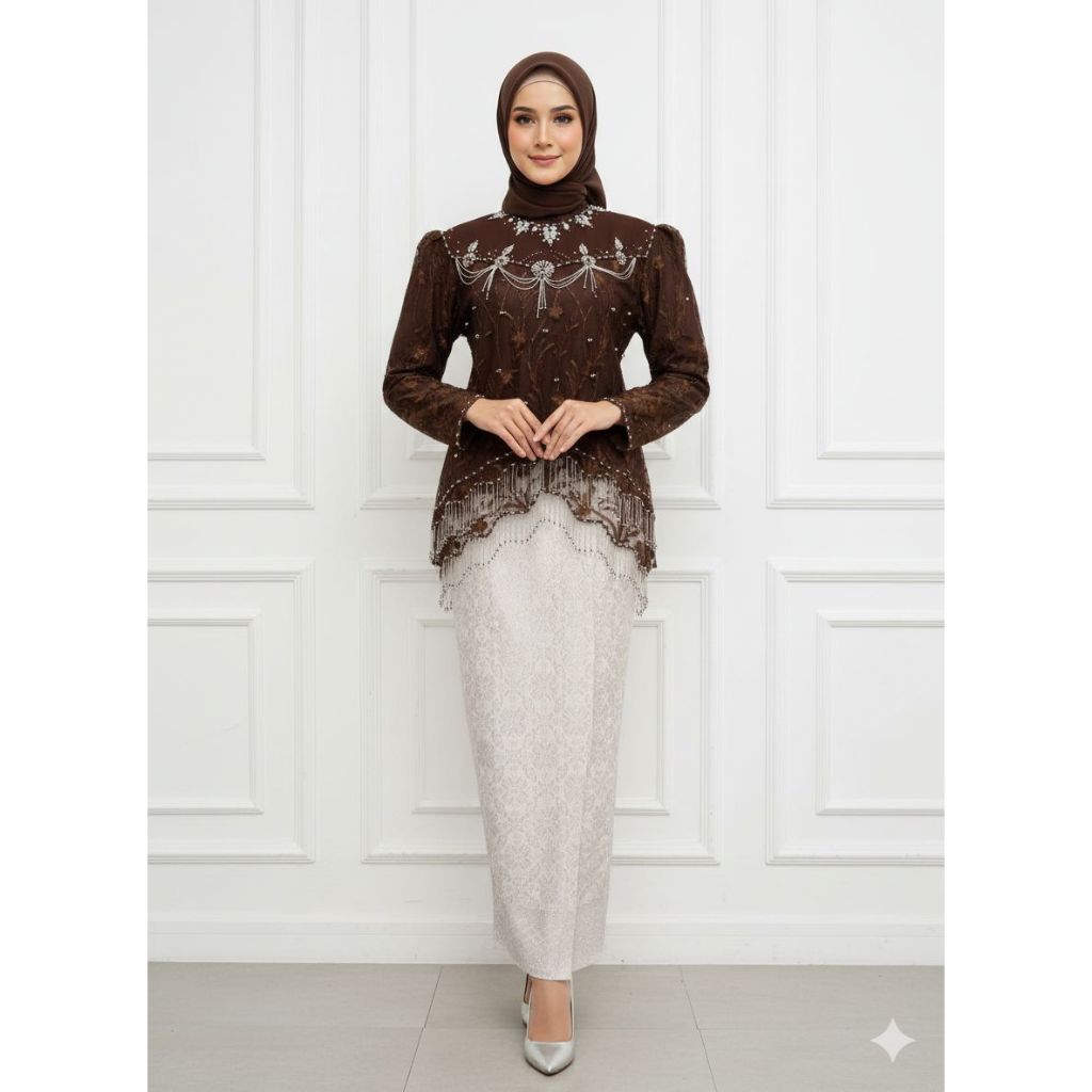 STELAN DAN ATASAN KEBAYA AZURA SONGKET/KEBAYA MEWAH MODERN PAYET RUMBAI/KEBAYA PAYET MEWAH