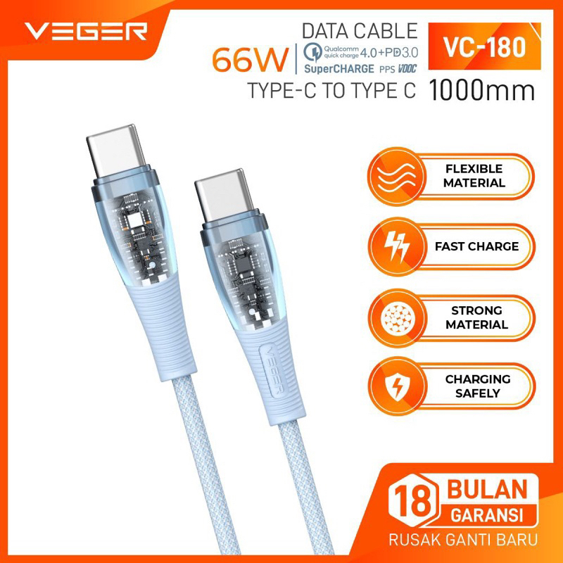 Veger Kabel Data Original Multi Varian | Lightning Type-C Micro USB C to C Original Veger