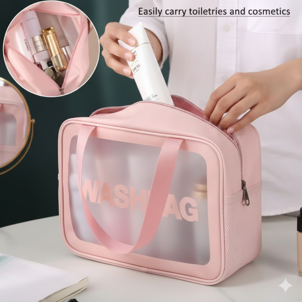 Washbag Pouch Kosmetik Beruang Tas Make Up Simple Dompet Kosmetik Serba Guna