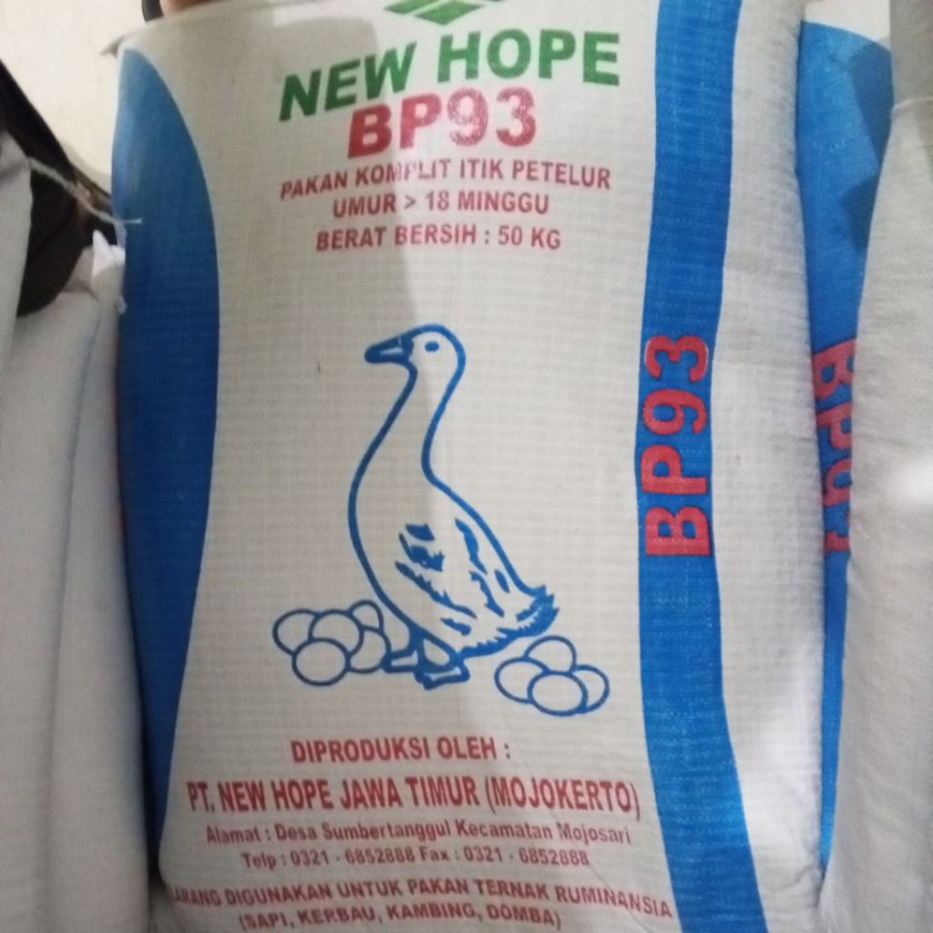 ( 50 Kg ) New Hope BP93. Pakan Bebek Petelur.